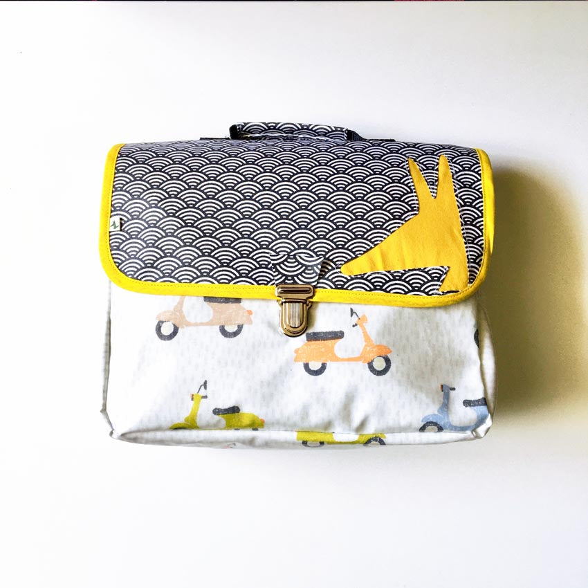 Cartable maternelle léger Noir et Blanc scooters