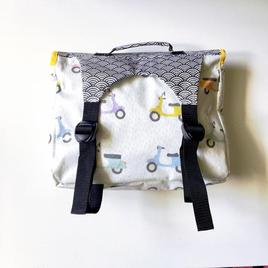 Cartable maternelle léger Noir et Blanc scooters