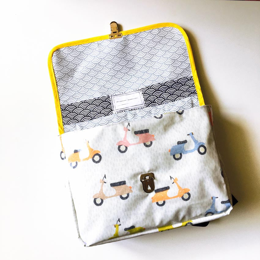 Cartable maternelle léger Noir et Blanc scooters