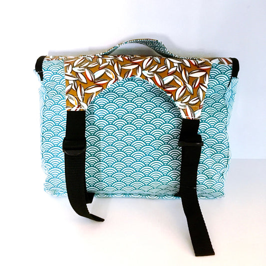 Cartable maternelle léger Cabosses marron-bleu