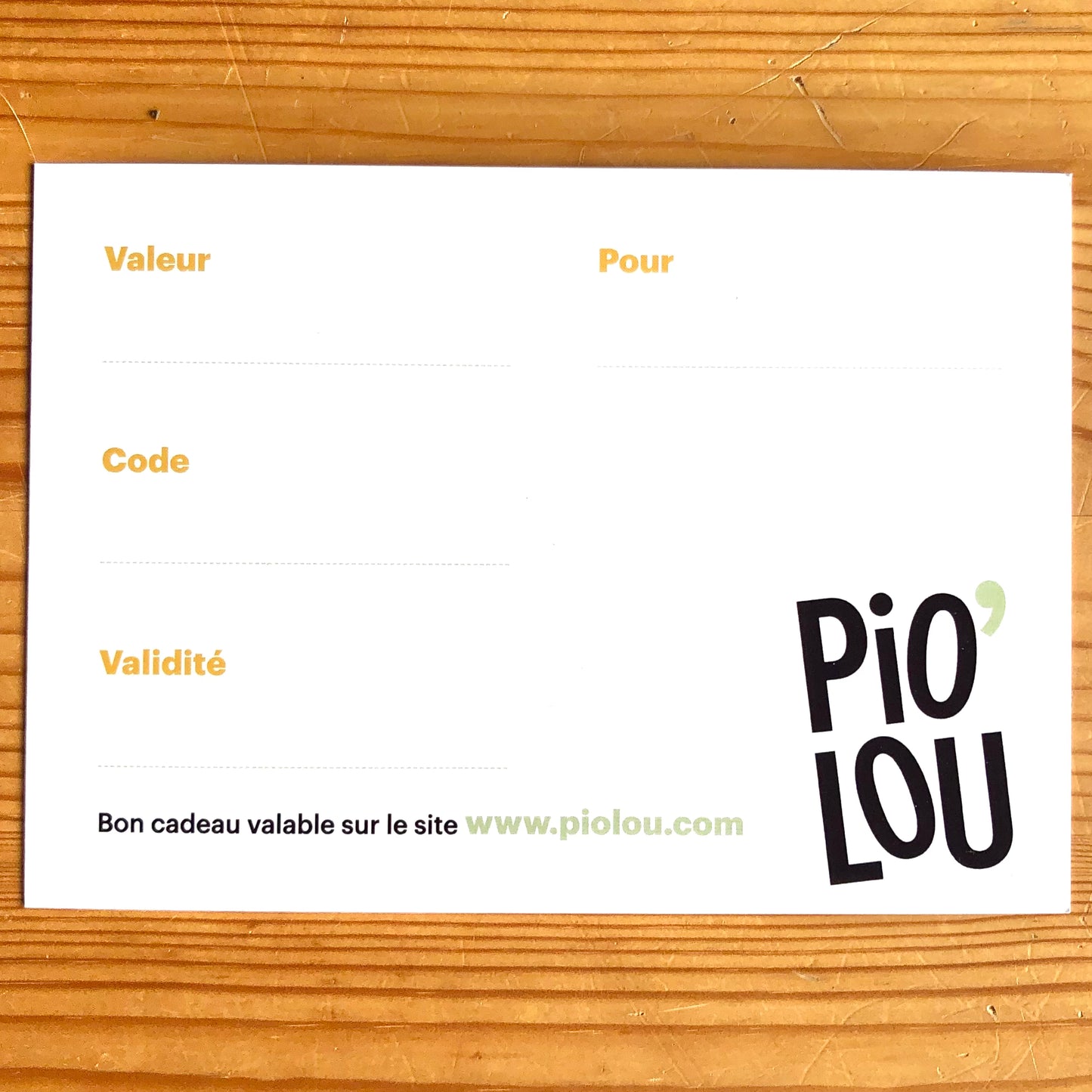 Carte-cadeau Piolou
