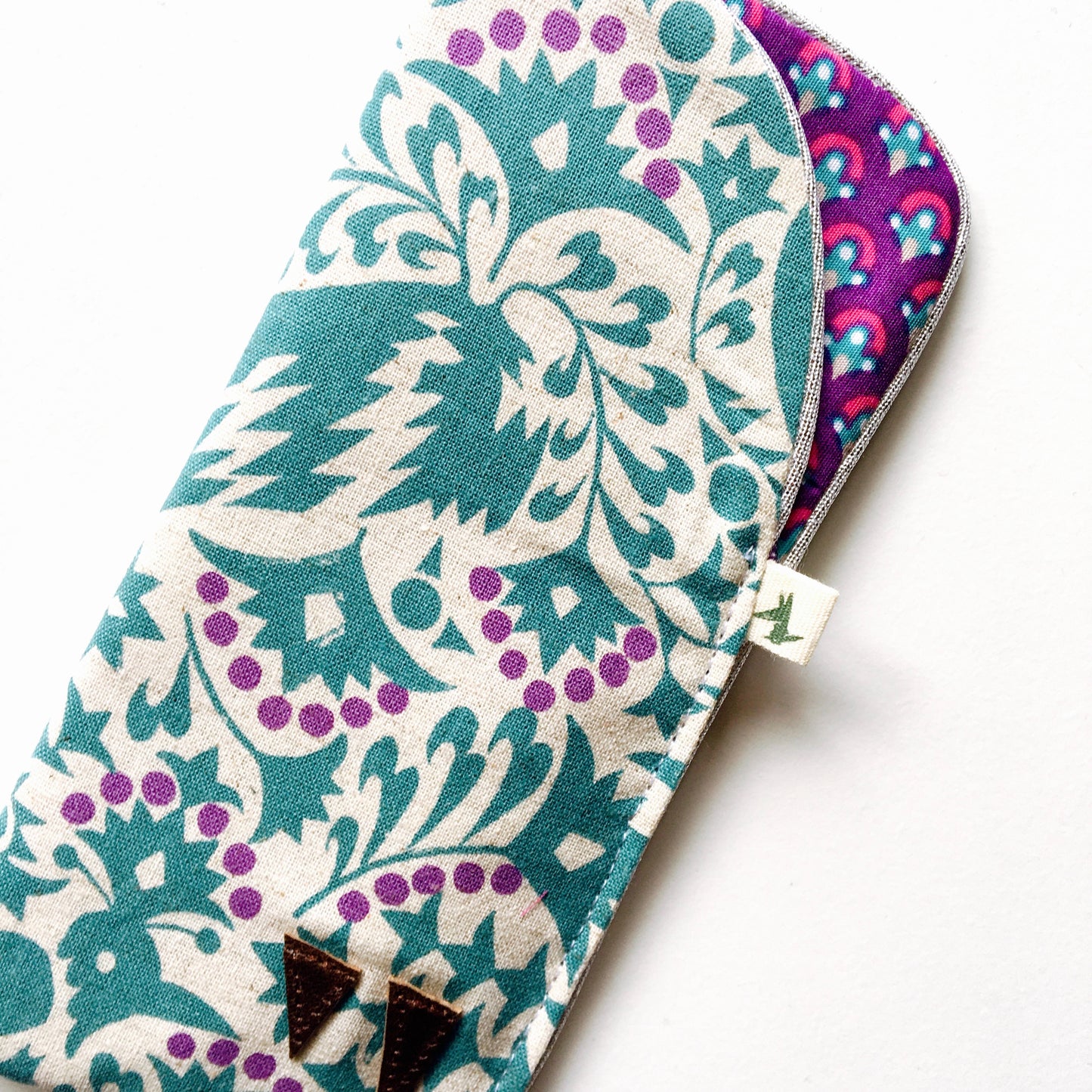 Etui à lunettes fleuri oiseau