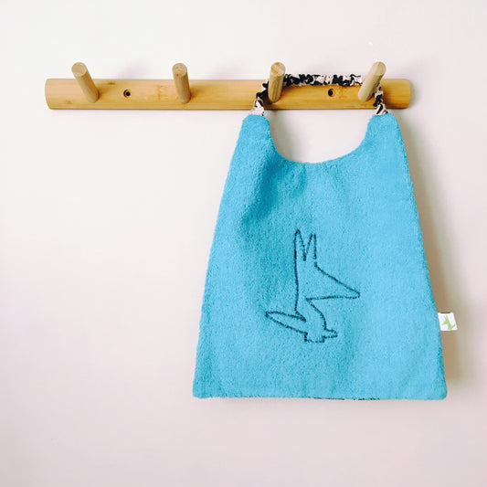 Bavoir en éponge et coton bleu flamands