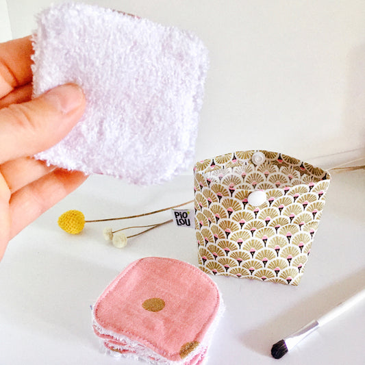 Pochette de 7 lingettes lavables roses dorées