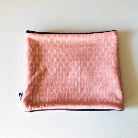 Tour de cou enfant gris rose saumon