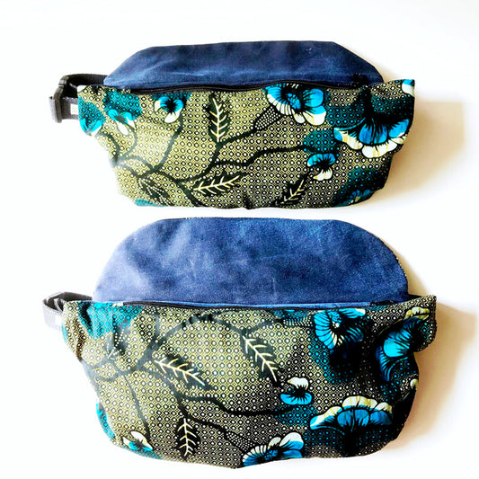 La banane wax fleurs bleues