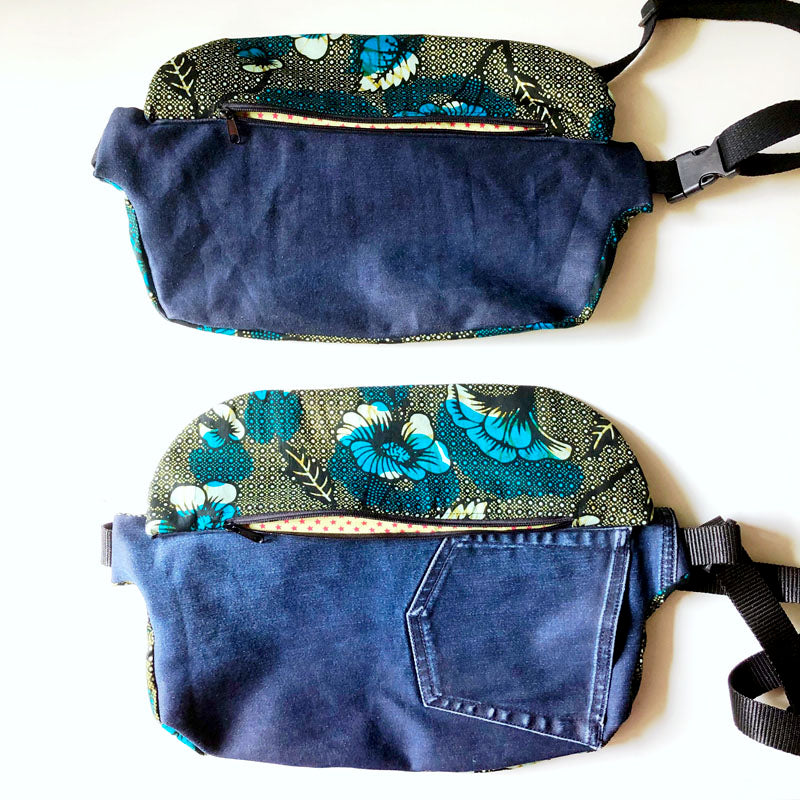 La banane wax fleurs bleues