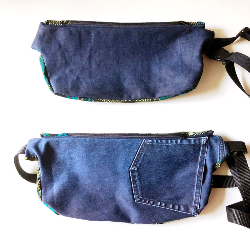 La banane wax fleurs bleues