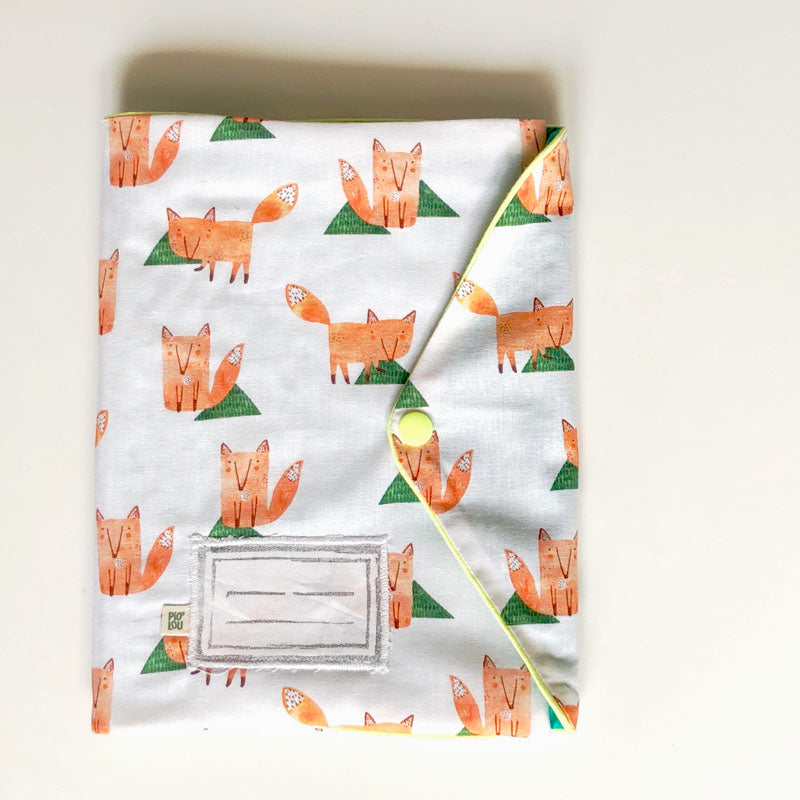 Pochette pour carnet de santé renard