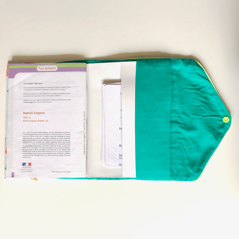 Pochette pour carnet de santé renard
