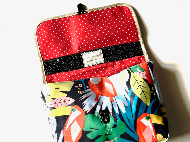 Cartable maternelle léger Noir Pailleté Doré Jungle