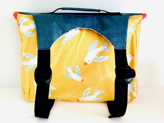 Cartable maternelle léger Bleu et Jaune Oiseaux