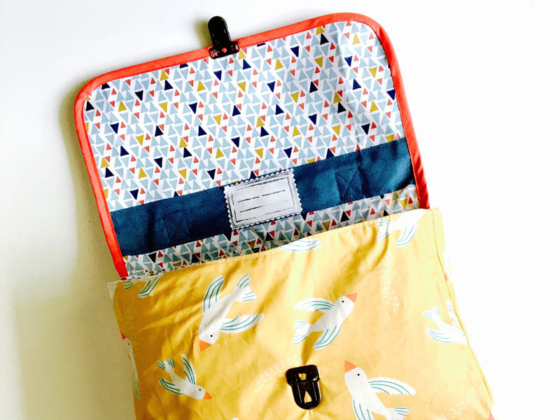 Cartable maternelle léger Bleu et Jaune Oiseaux