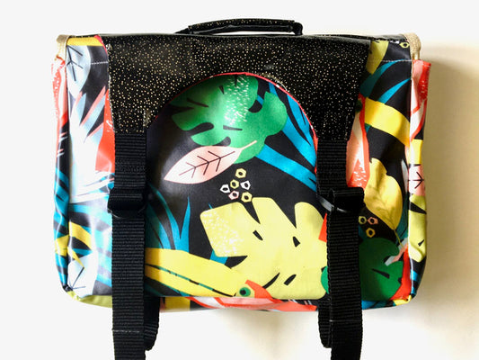 Cartable maternelle léger Noir Pailleté Doré Jungle