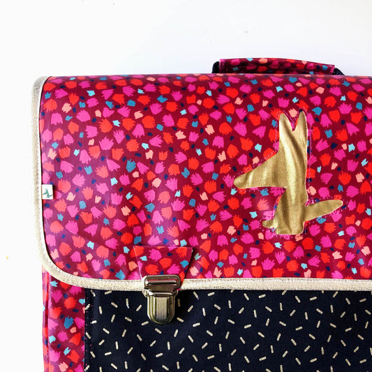 Cartable CP/primaire renforcé et léger Noir doré rose