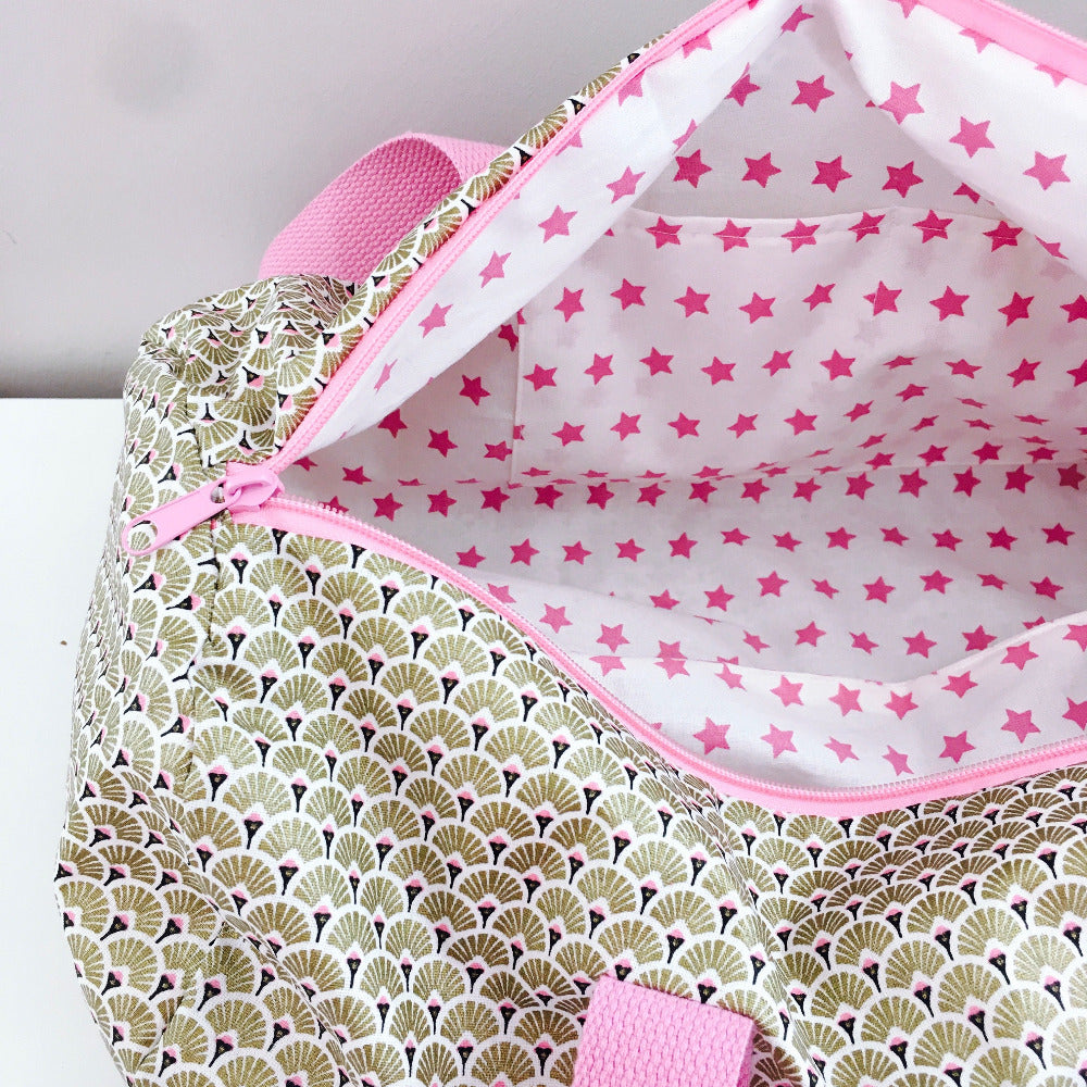 sac polochon rose doré