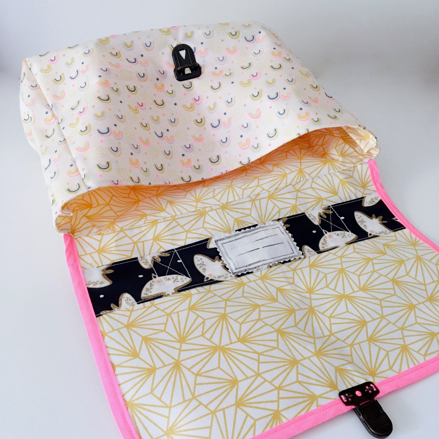Cartable maternelle léger Rose arc en ciel oiseaux