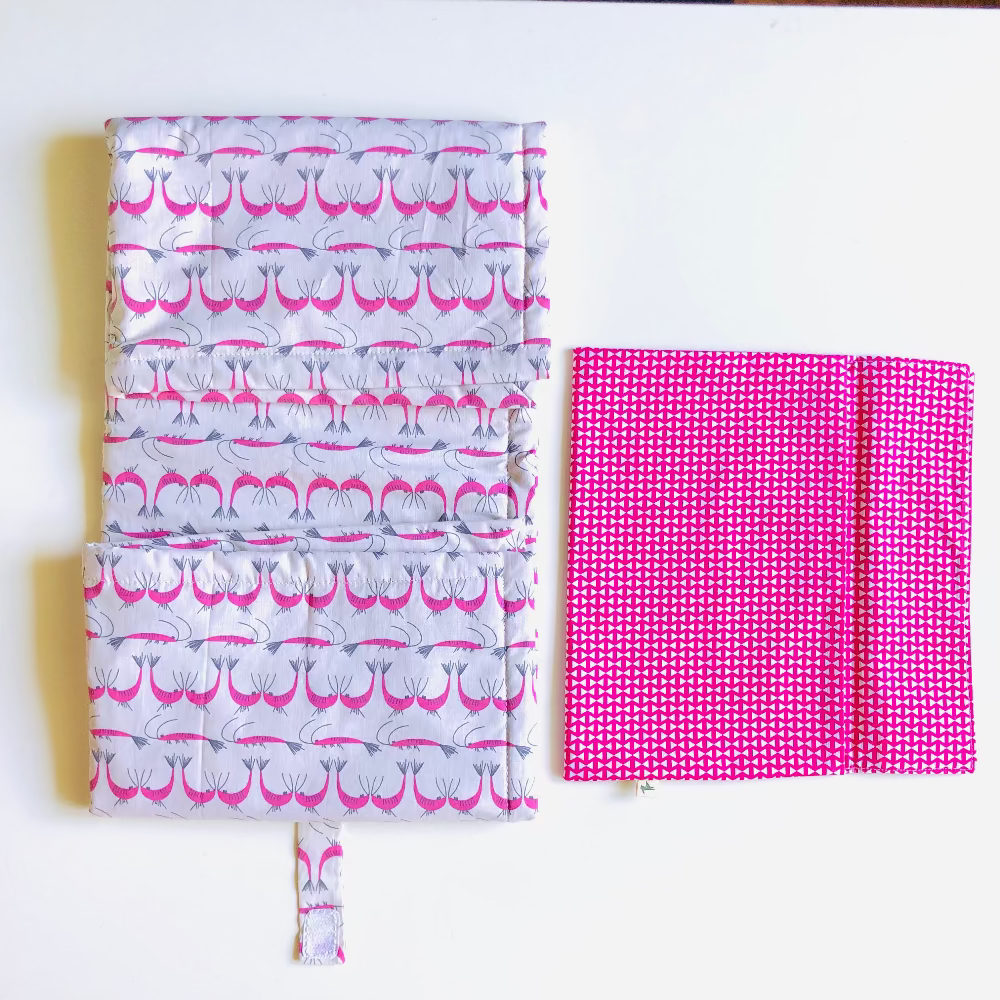 tapis a langer nomade rose crevettes