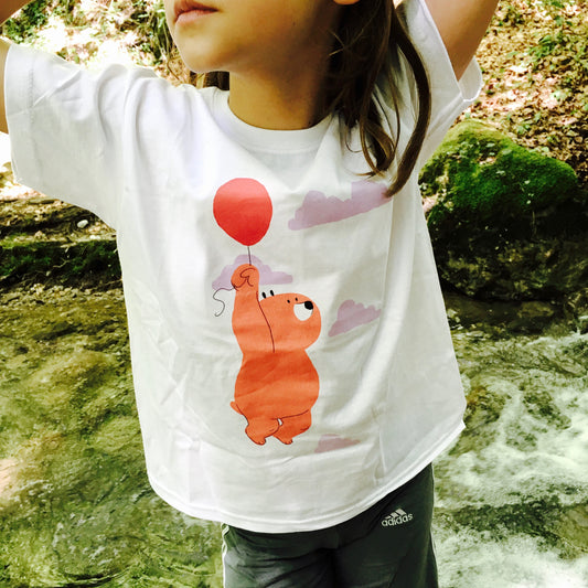 T-shirt blanc Ours au ballon