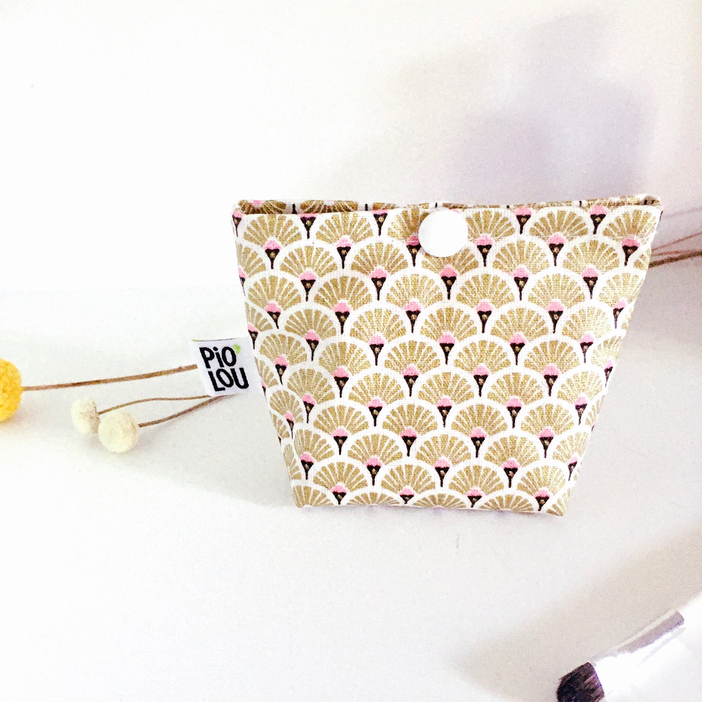 Pochette de 7 lingettes lavables roses dorées