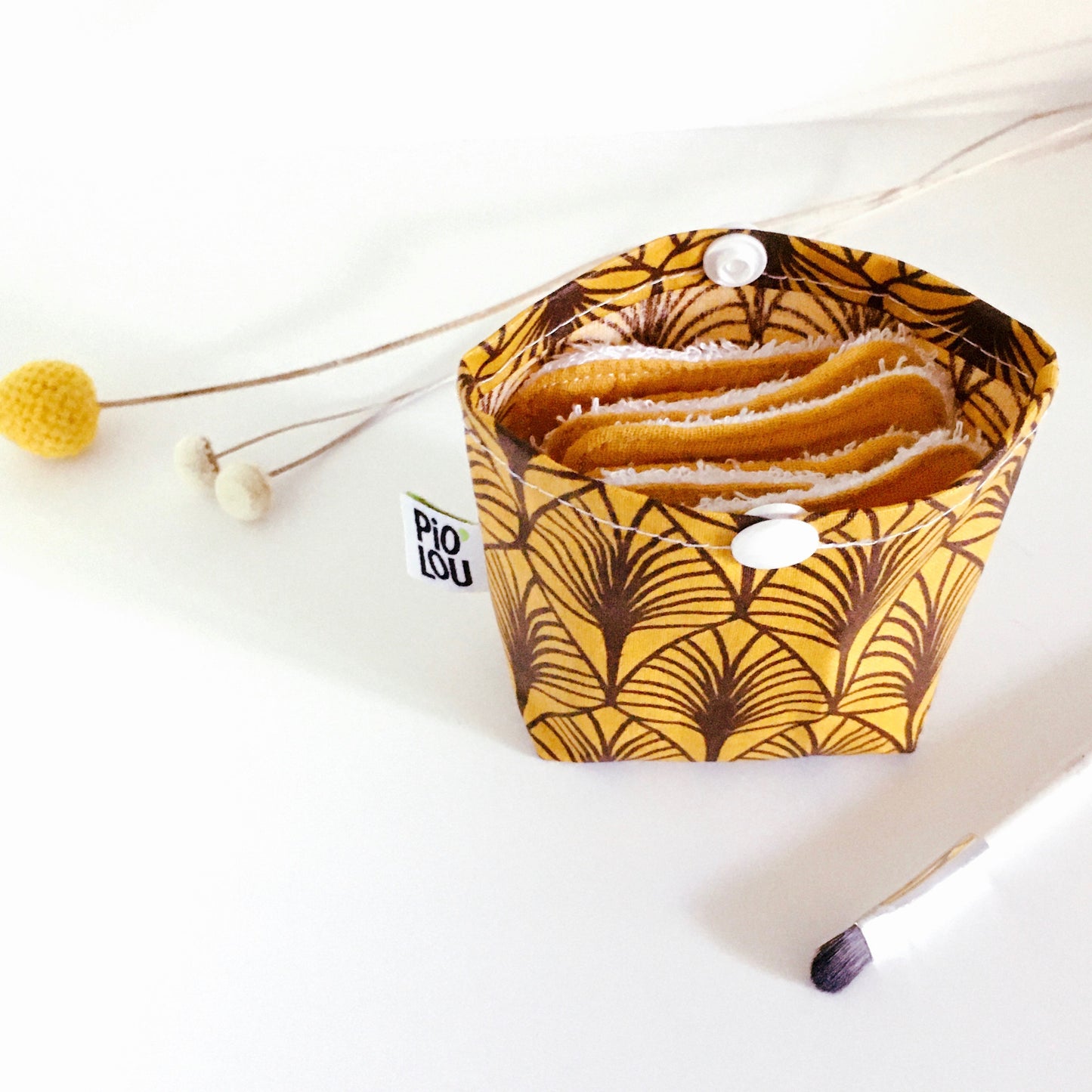 Pochette de 7 lingettes lavables jaunes