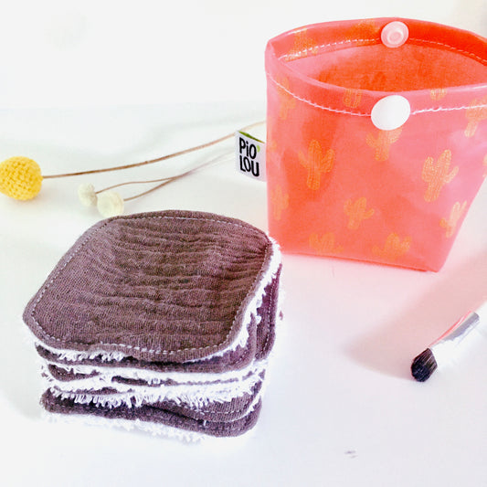 Pochette de 7 lingettes lavables grises