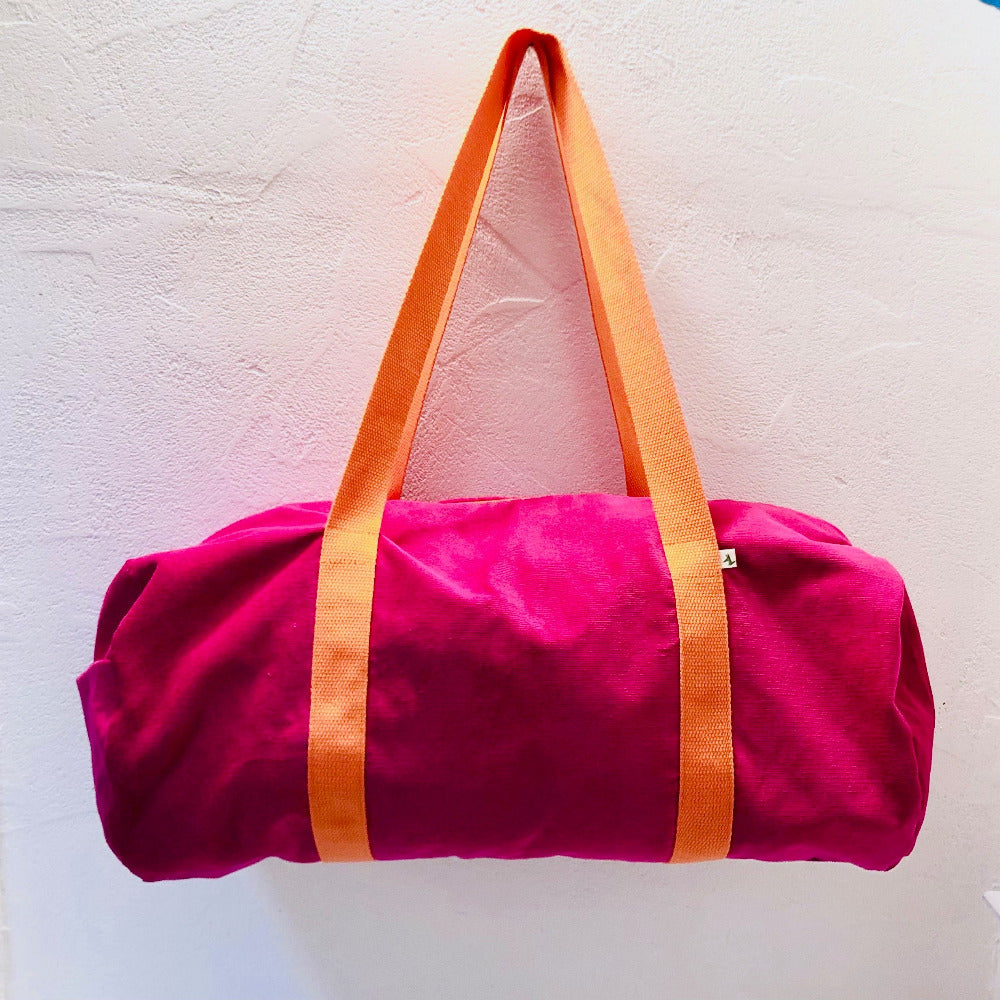 sac polochon velours rose
