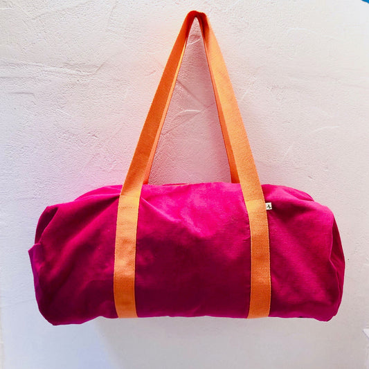sac polochon velours rose