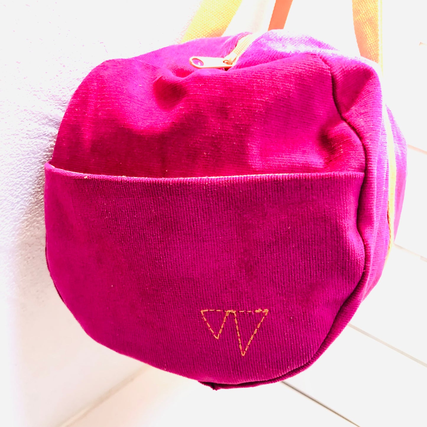 Sac Polochon velours rose