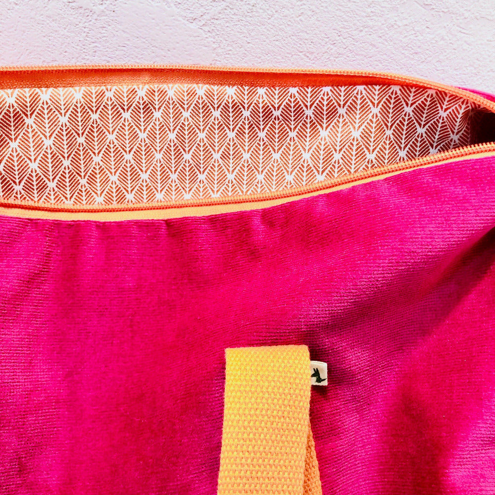 sac polochon velours rose
