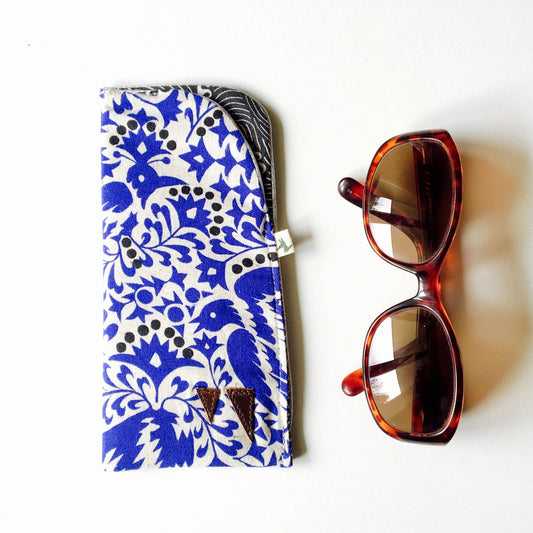 Etui à lunettes fleuri oiseau