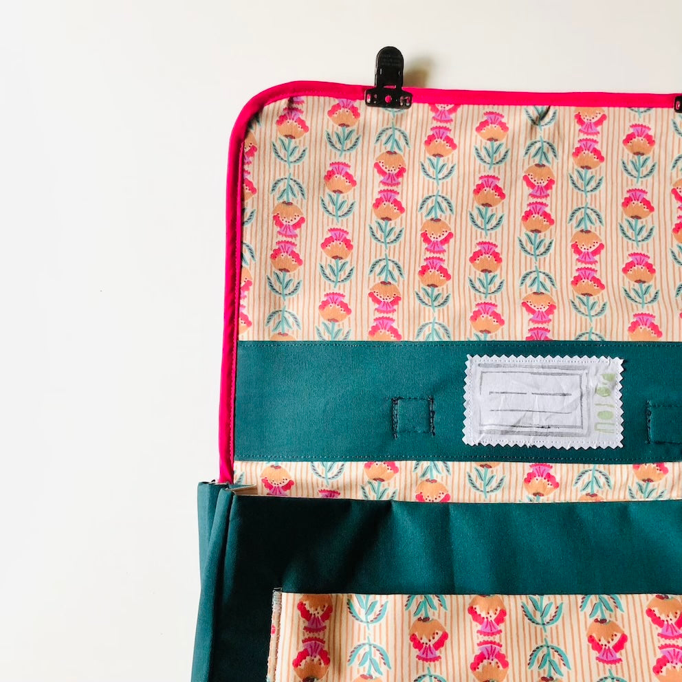 Cartable CP/primaire renforcé et léger Vert motifs fleurs indy