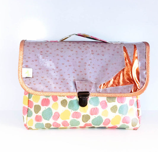 Cartable maternelle léger Gris cuivré frutti