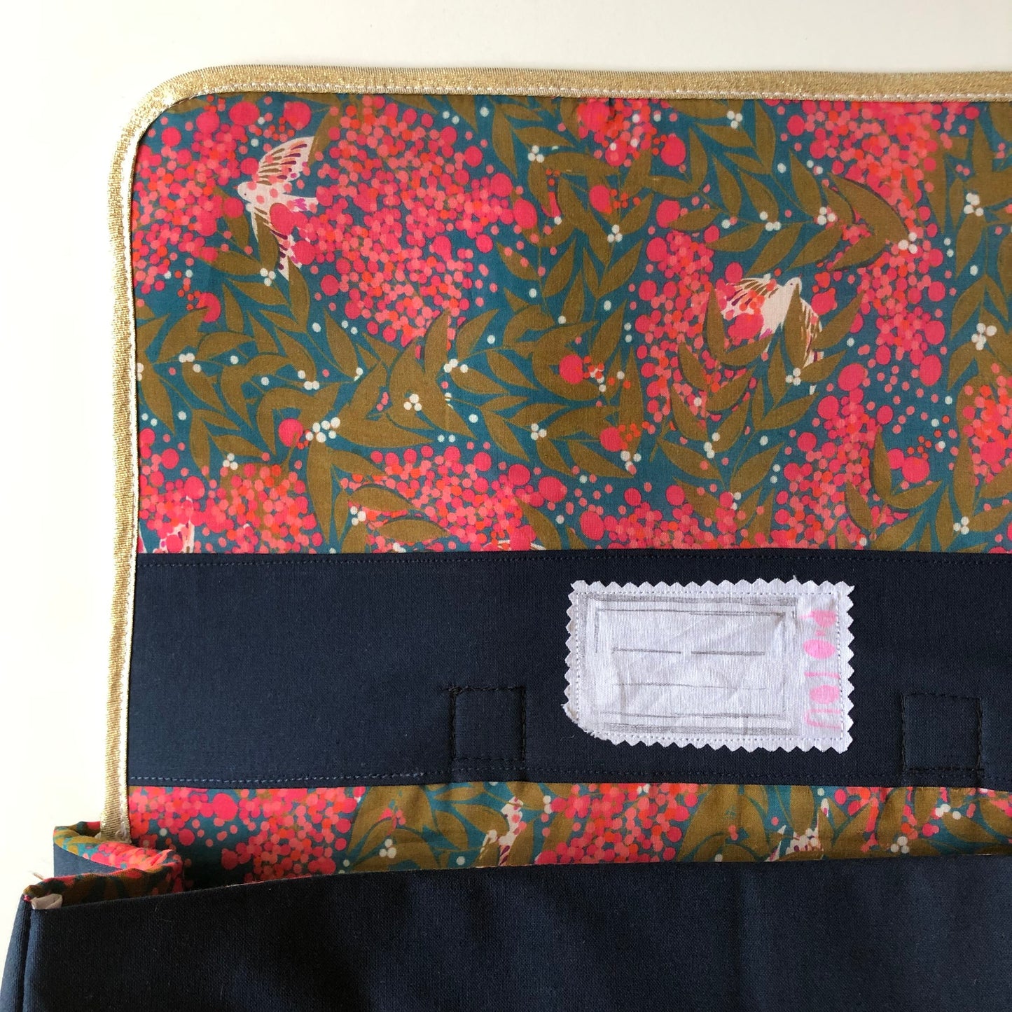 Cartable CP/primaire renforcé et léger Marine motifs fleurs et oiseaux