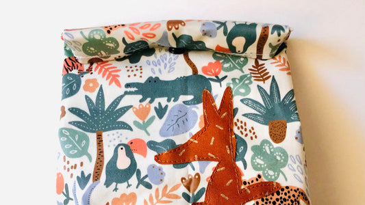 Lunch bag enduit animaux savane