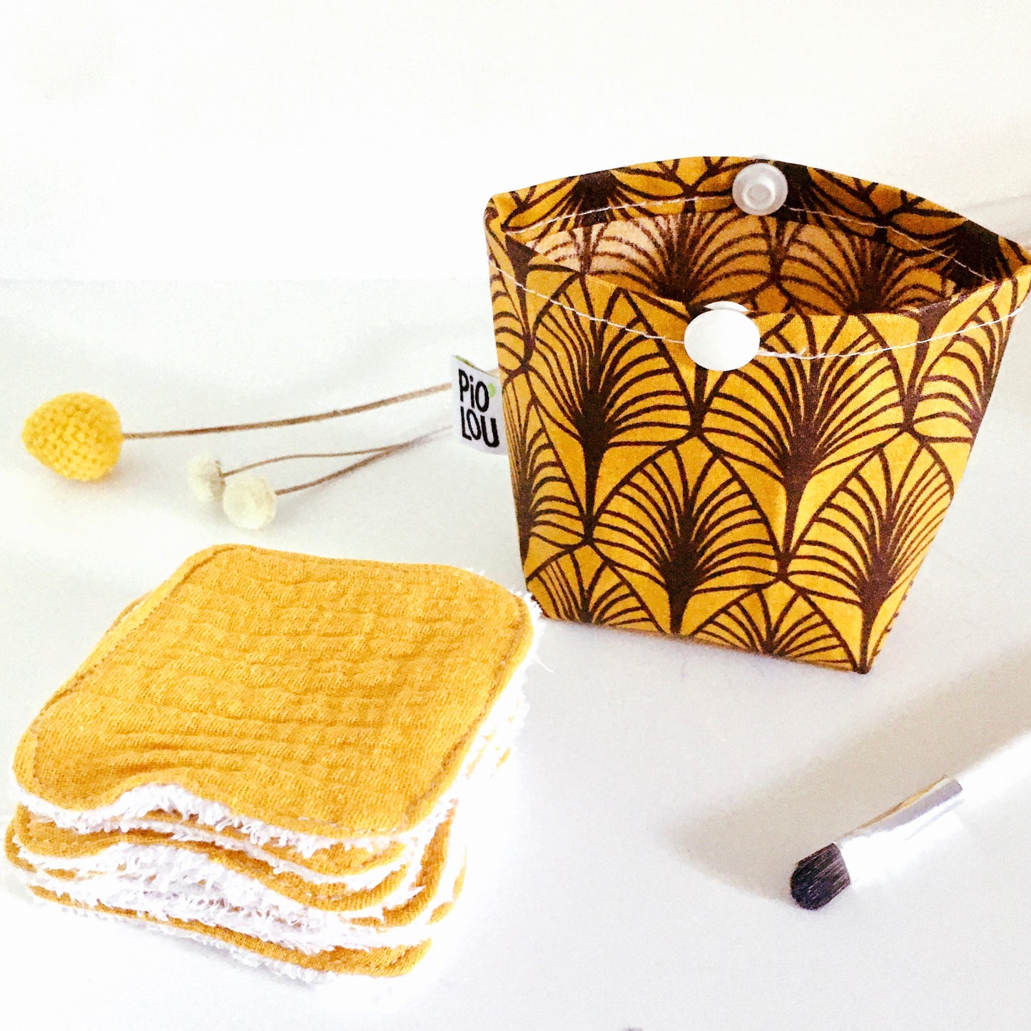 Pochette de 7 lingettes lavables jaunes