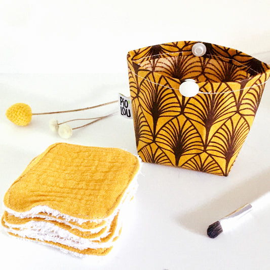 Pochette de 7 lingettes lavables jaunes