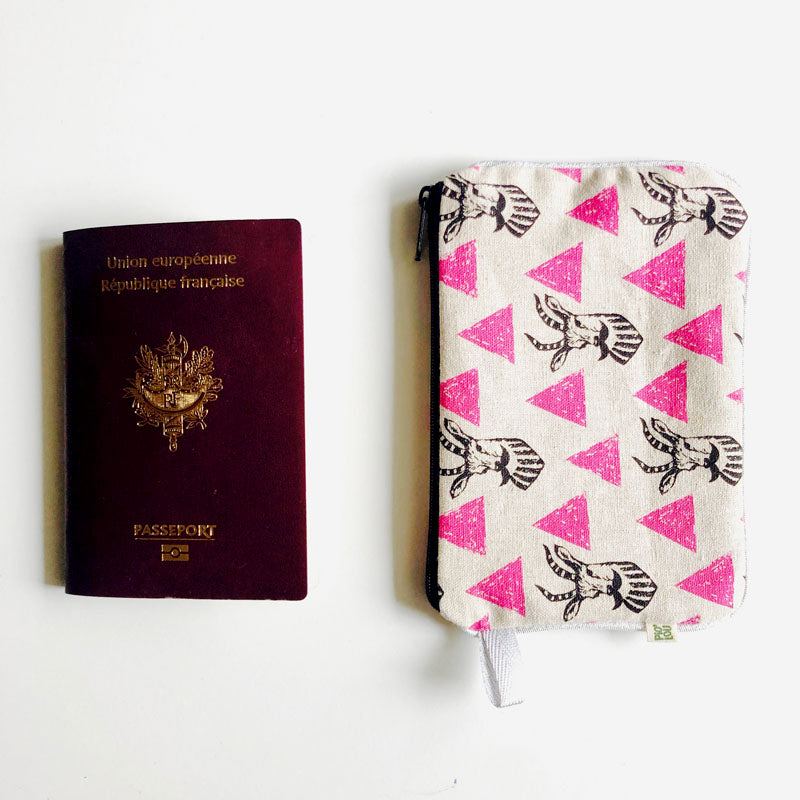 La pochette rose loup argenté / biche