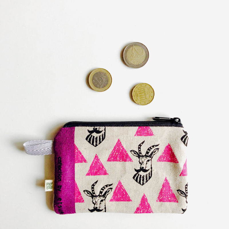 La pochette rose loup argenté / biche