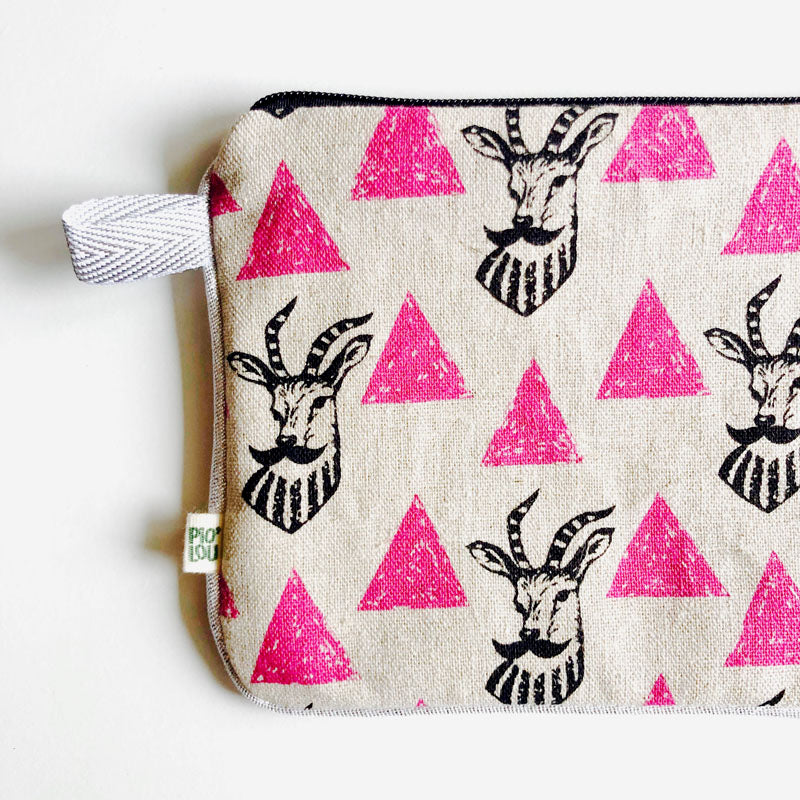 La pochette rose loup argenté / biche