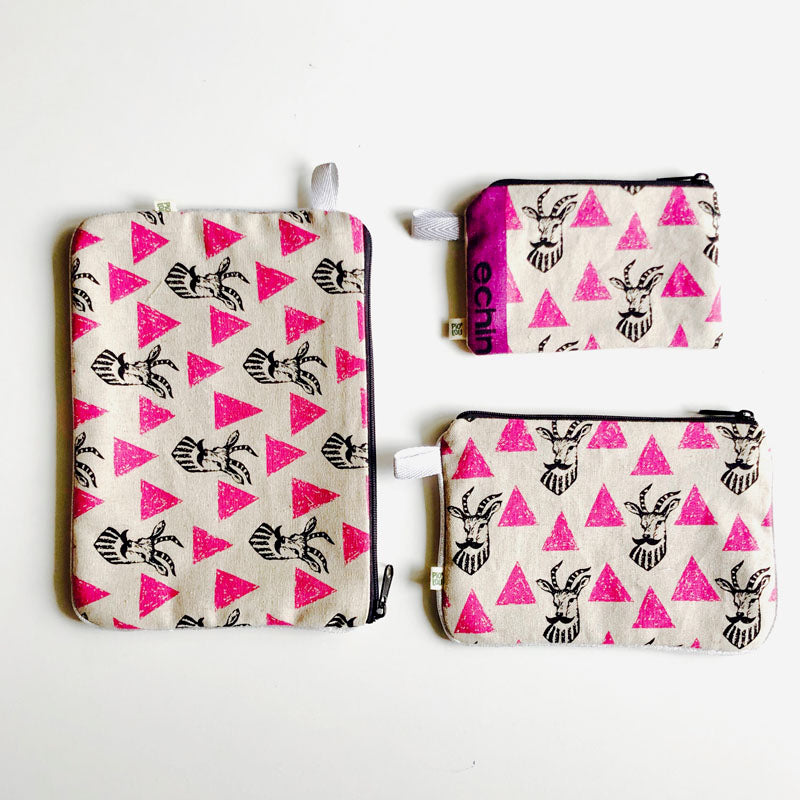 La pochette rose loup argenté / biche
