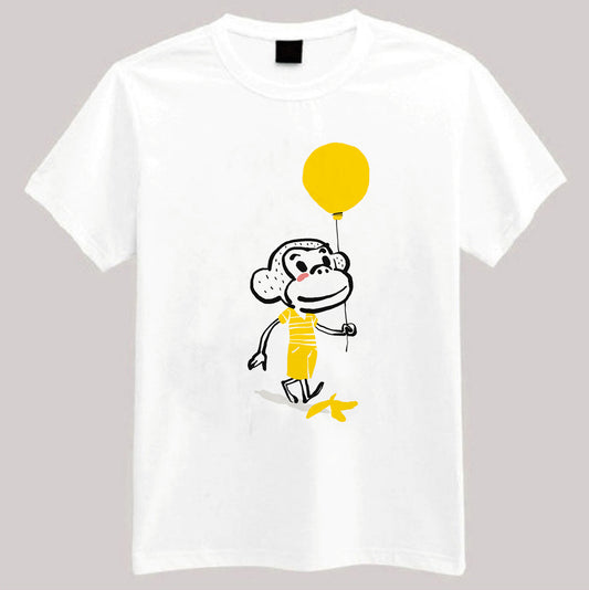 T-shirt blanc Singe au ballon